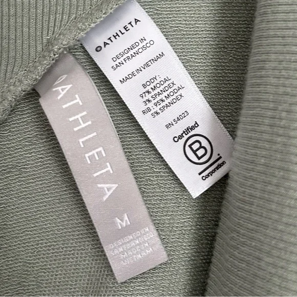 🩷 ATHLETA WOMEN'S OPAL GREEN LONG SLEEVE NIRVANA WRAP CARDIGAN SIZE MEDIUM - Picture 5 of 8